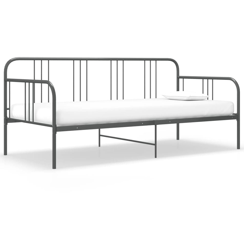 vidaXL Sofa Bed Frame Grey Metal 90x200 cm