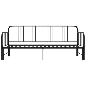 vidaXL Extendable Day Bed Black Metal 90x200 cm