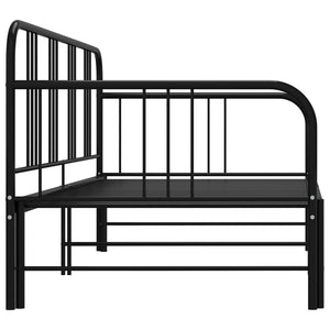 vidaXL Extendable Day Bed Black Metal 90x200 cm