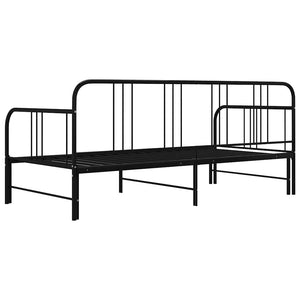 vidaXL Extendable Day Bed Black Metal 90x200 cm