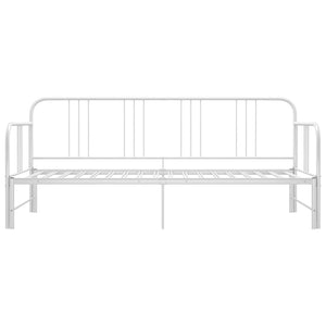 vidaXL Extendable Sofa Bed Frame White Metal 90x200 cm