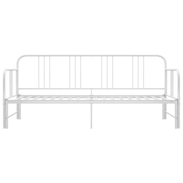 vidaXL Extendable Sofa Bed Frame White Metal 90x200 cm