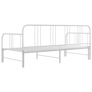 vidaXL Extendable Sofa Bed Frame White Metal 90x200 cm