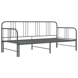 vidaXL Extendable Day Bed Frame Grey Metal 90x200 cm