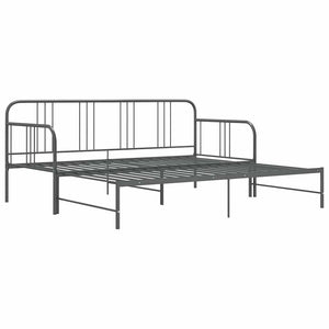 vidaXL Extendable Day Bed Frame Grey Metal 90x200 cm