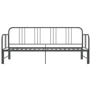 vidaXL Extendable Day Bed Frame Grey Metal 90x200 cm