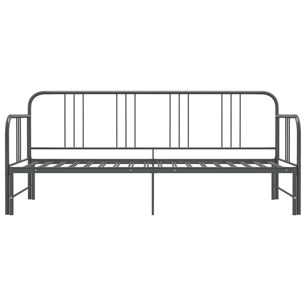 vidaXL Extendable Day Bed Frame Grey Metal 90x200 cm