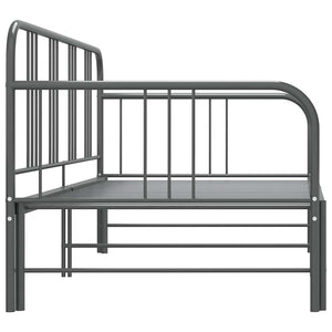 vidaXL Extendable Day Bed Frame Grey Metal 90x200 cm