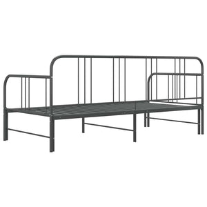 vidaXL Extendable Day Bed Frame Grey Metal 90x200 cm