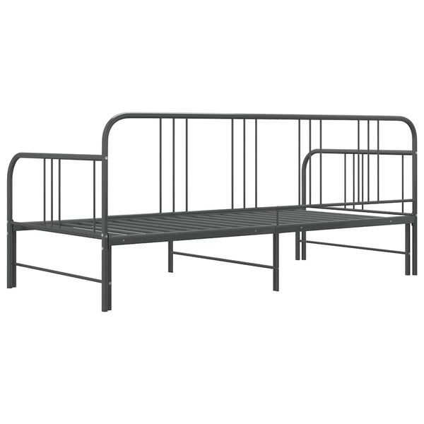 vidaXL Extendable Day Bed Frame Grey Metal 90x200 cm