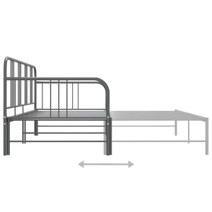 vidaXL Extendable Day Bed Frame Grey Metal 90x200 cm