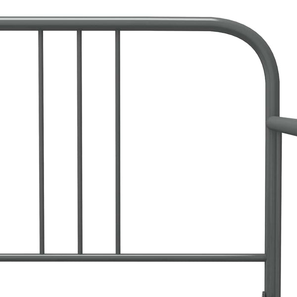 vidaXL Extendable Day Bed Frame Grey Metal 90x200 cm