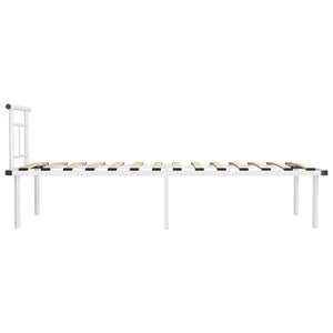 vidaXL Bed Frame White Metal 90x200 cm