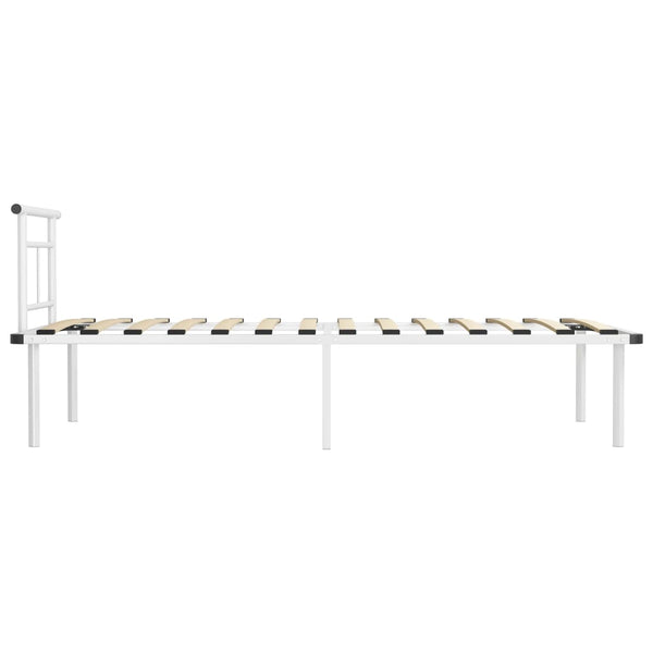 vidaXL Bed Frame White Metal 90x200 cm