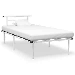 vidaXL Bed Frame White Metal 100x200 cm