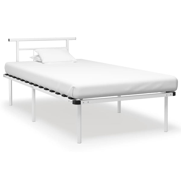 vidaXL Bed Frame White Metal 100x200 cm