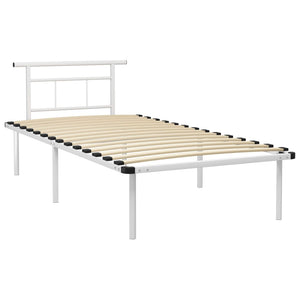 vidaXL Bed Frame White Metal 100x200 cm