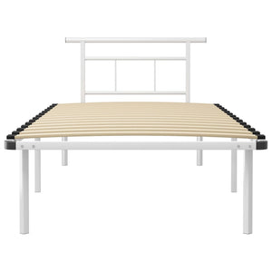 vidaXL Bed Frame White Metal 100x200 cm