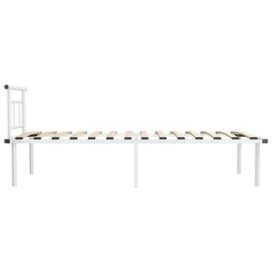 vidaXL Bed Frame White Metal 100x200 cm
