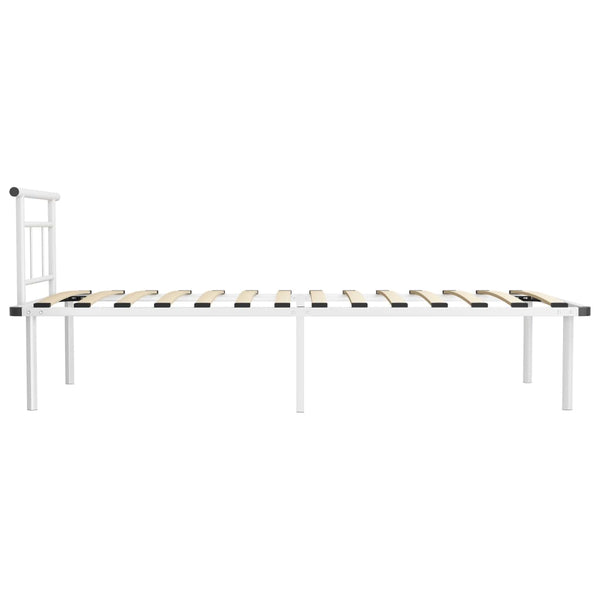 vidaXL Bed Frame White Metal 100x200 cm
