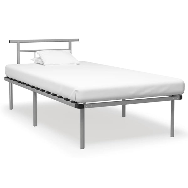 vidaXL Bed Frame Gray Metal 100x200 cm