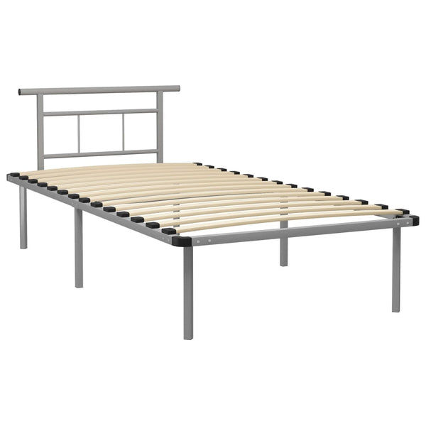 vidaXL Bed Frame Gray Metal 100x200 cm