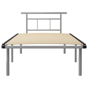 vidaXL Bed Frame Gray Metal 100x200 cm