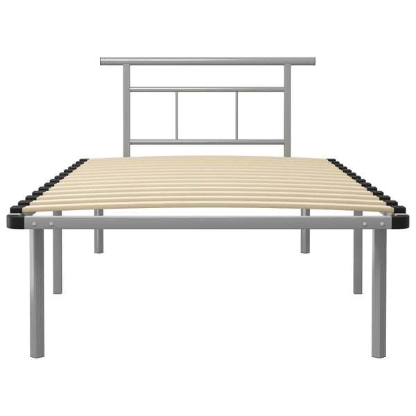 vidaXL Bed Frame Gray Metal 100x200 cm