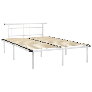 vidaXL Bed Frame White Metal 140x200 cm