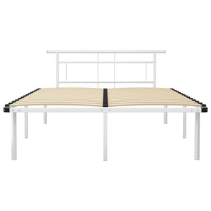 vidaXL Bed Frame White Metal 140x200 cm