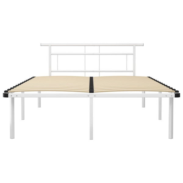 vidaXL Bed Frame White Metal 140x200 cm