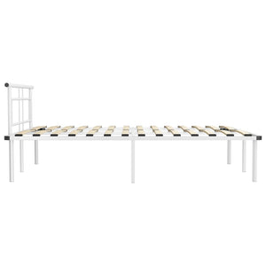 vidaXL Bed Frame White Metal 140x200 cm