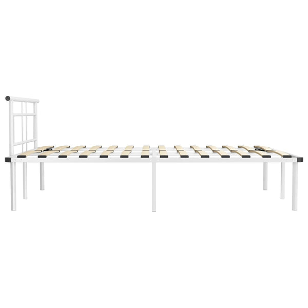 vidaXL Bed Frame White Metal 140x200 cm