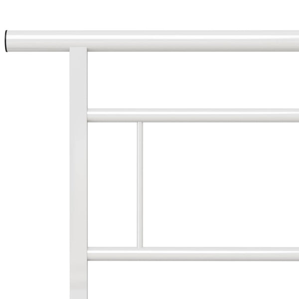 vidaXL Bed Frame White Metal 140x200 cm