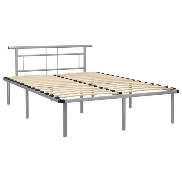 vidaXL Bed Frame Grey Metal 140x200 cm