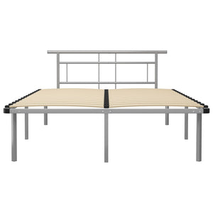 vidaXL Bed Frame Grey Metal 140x200 cm