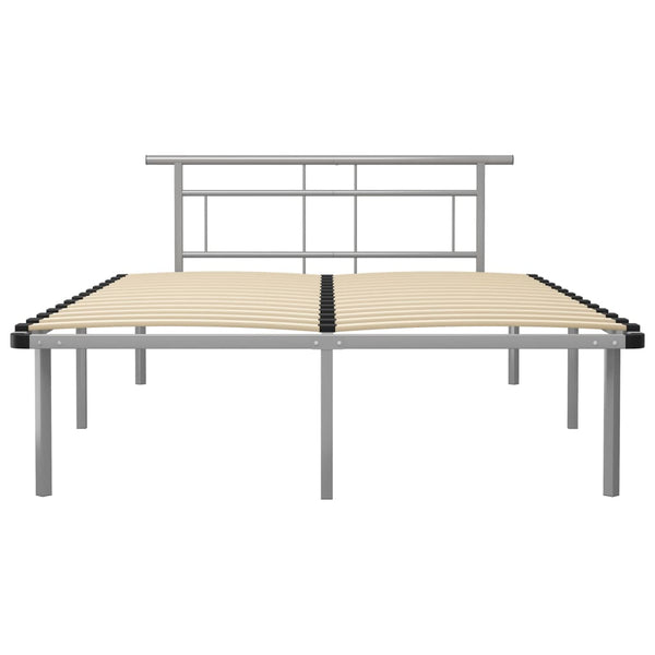 vidaXL Bed Frame Grey Metal 140x200 cm