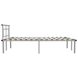 vidaXL Bed Frame Grey Metal 140x200 cm