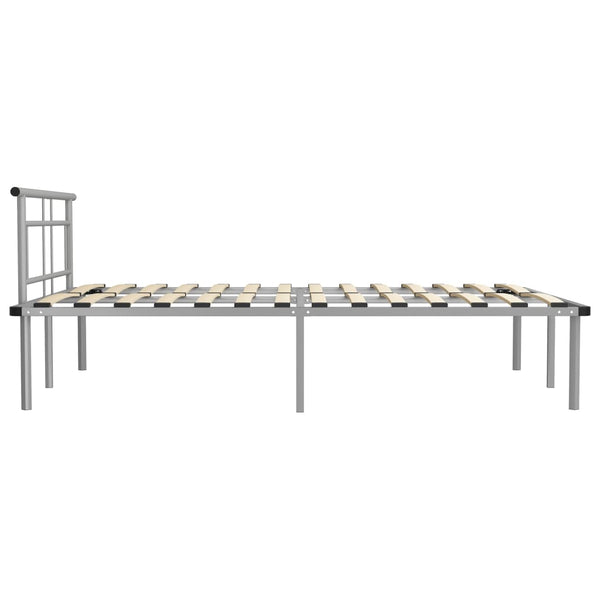 vidaXL Bed Frame Grey Metal 140x200 cm