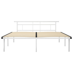 vidaXL Bed Frame White Metal 180x200 cm