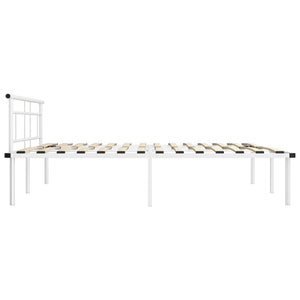 vidaXL Bed Frame White Metal 180x200 cm