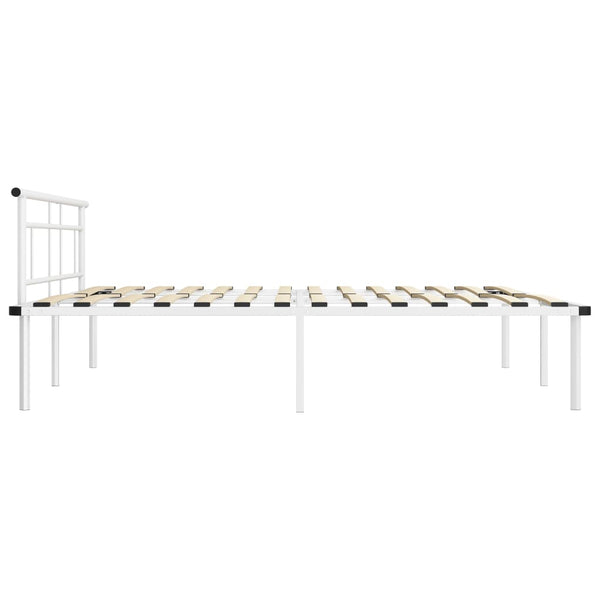 vidaXL Bed Frame White Metal 180x200 cm