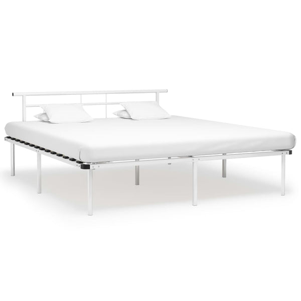 vidaXL Bed Frame White Metal 200x200 cm