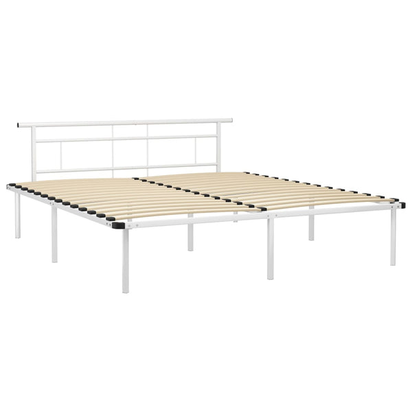 vidaXL Bed Frame White Metal 200x200 cm