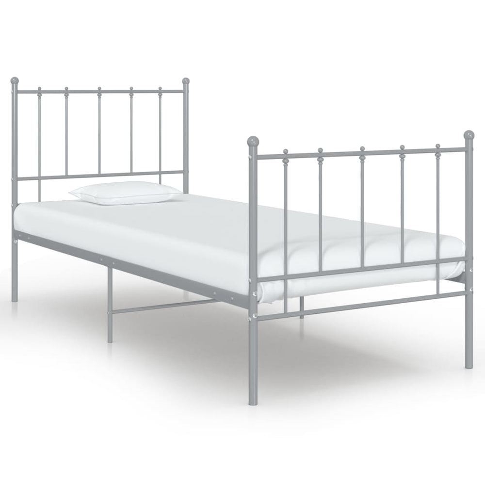 vidaXL Bed Grey Metal 100x200 cm