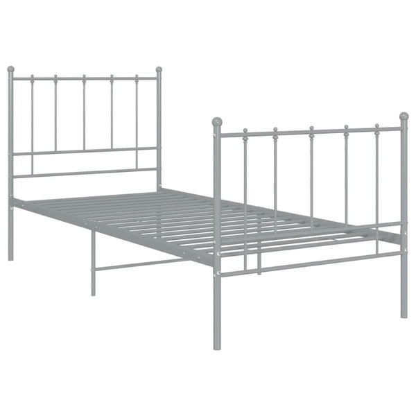 vidaXL Bed Grey Metal 100x200 cm