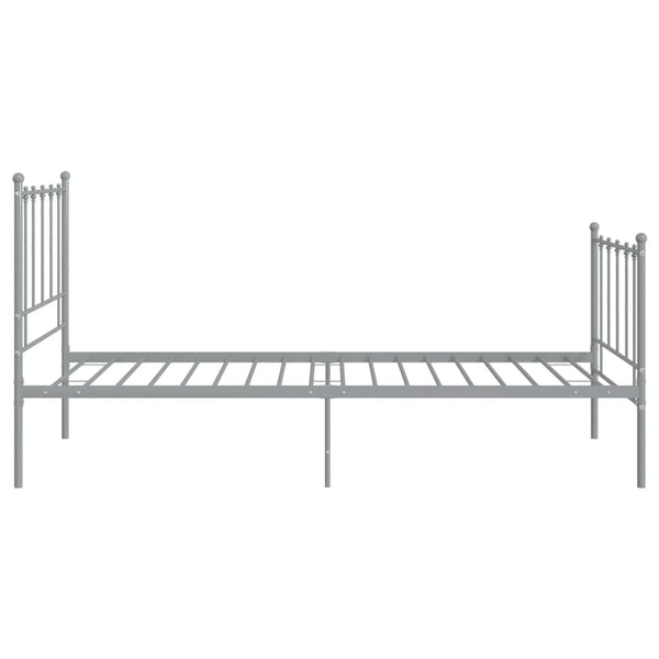 vidaXL Bed Grey Metal 100x200 cm
