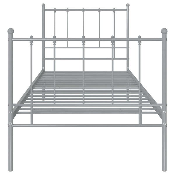 vidaXL Bed Grey Metal 100x200 cm