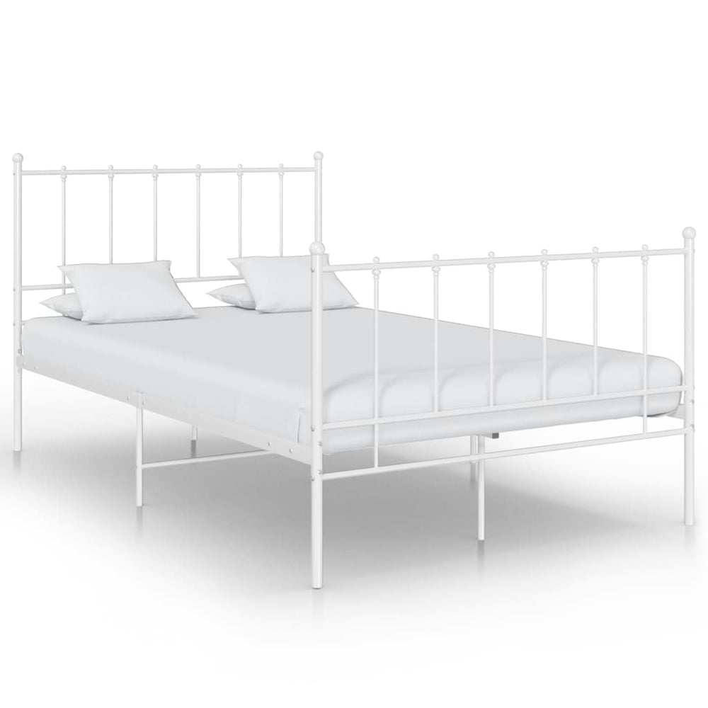 vidaXL Bed White Metal 120x200 cm