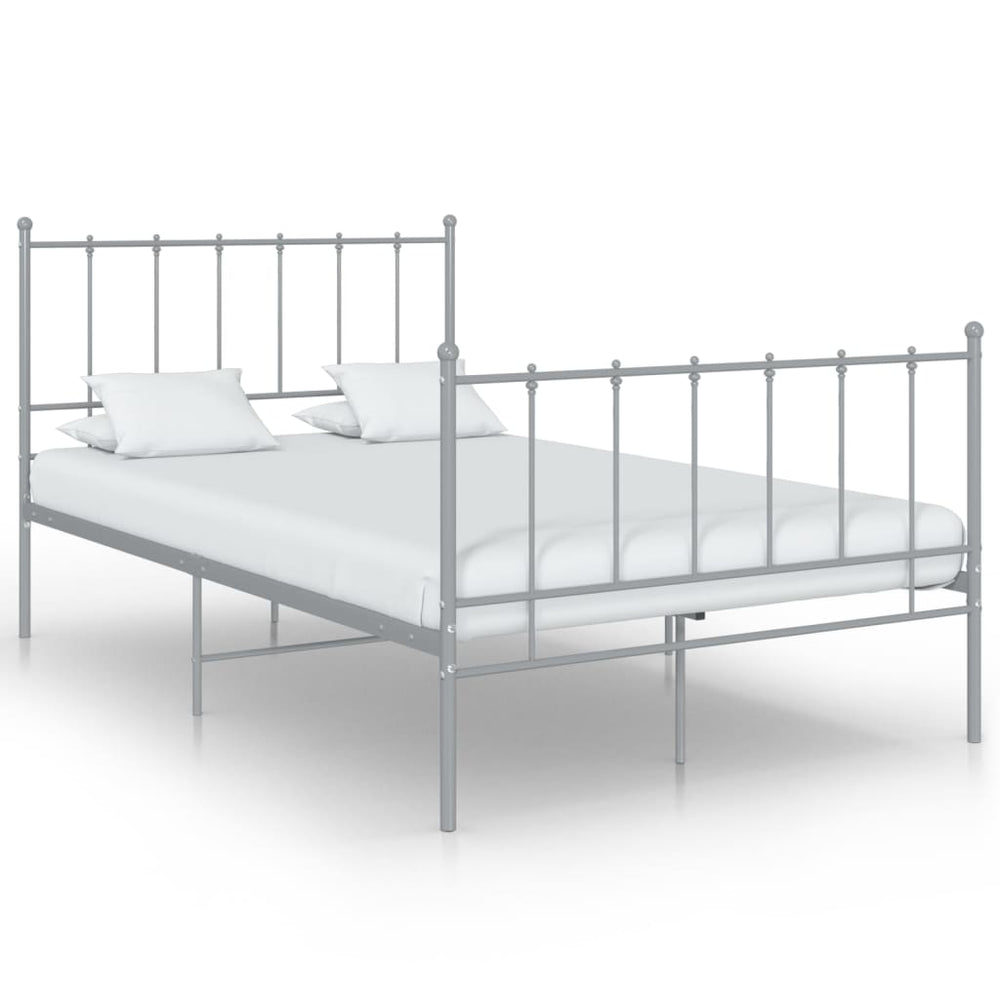 vidaXL Bed Grey Metal 120x200 cm